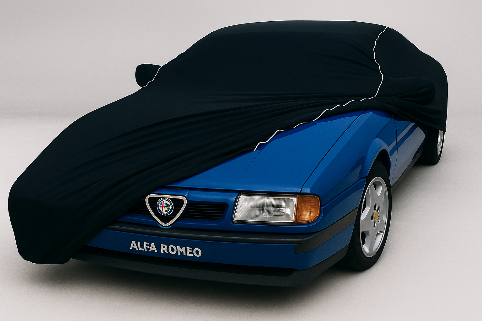 Ganzgarage Indoor Stretch Cover Carcover für Alfa Romeo Sprint Schwarz.