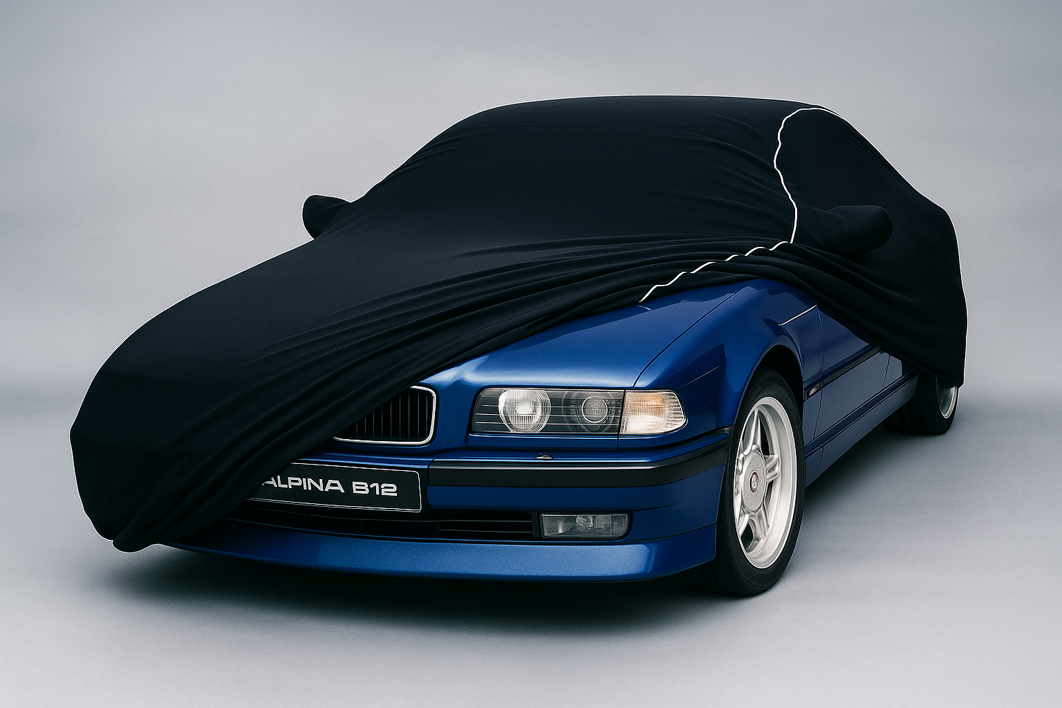 Ganzgarage Indoor Stretch Cover Carcover für ALPINA B12 Schwarz