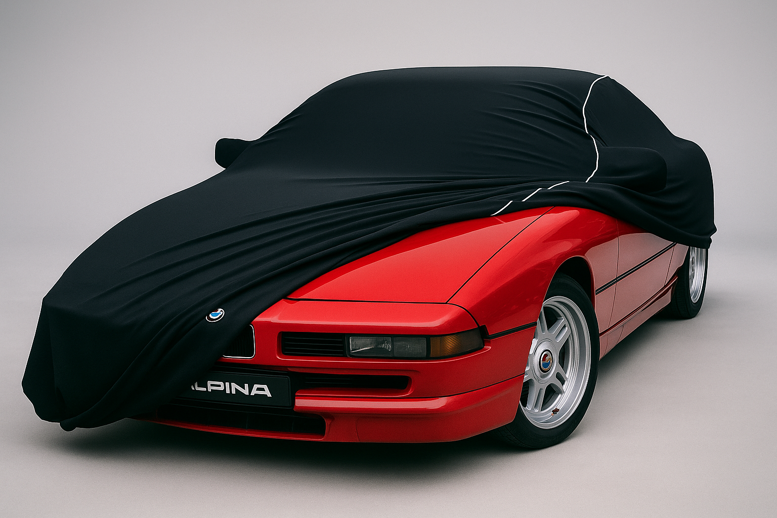 Ganzgarage Indoor Stretch Cover Carcover für ALPINA B12 Schwarz