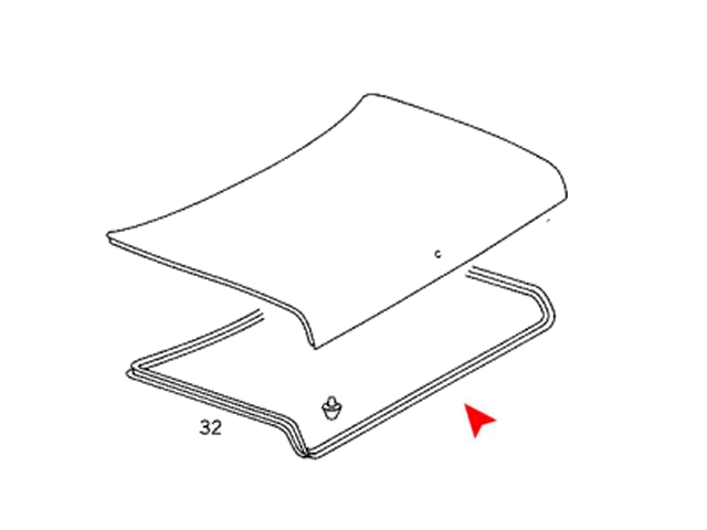 Dichtung  Verdeckdeckel Verdeckkasten Verdeckkastendichtung für Mercedes SL R107