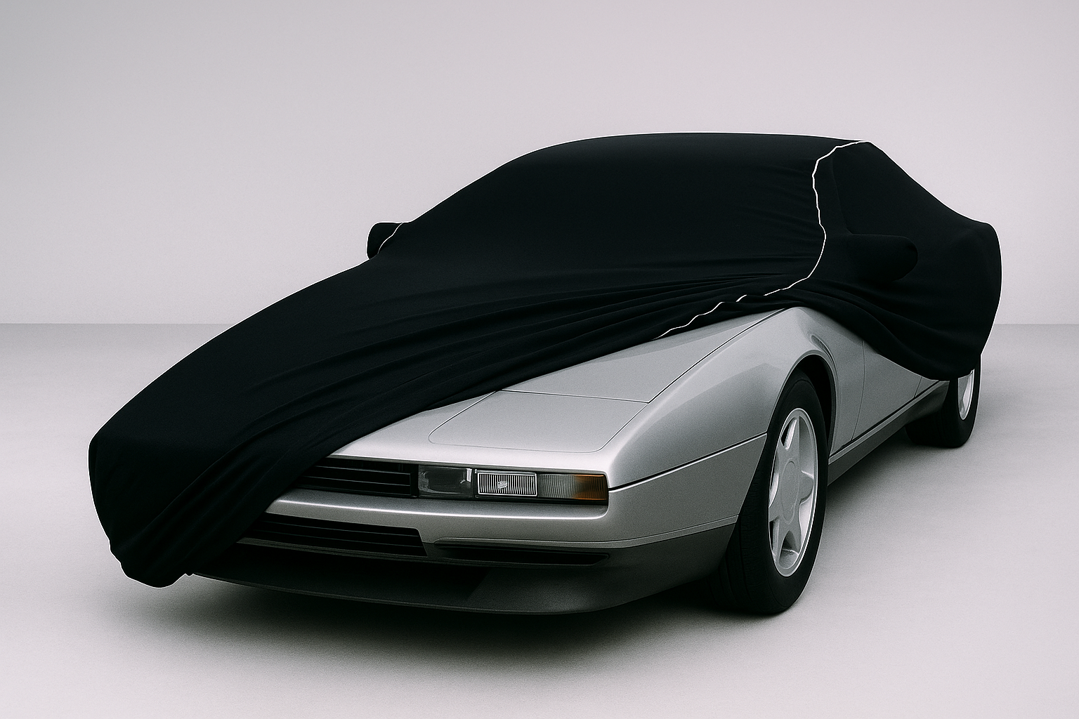 Ganzgarage Indoor Stretch Cover Carcover für Aston Martin Lagonda Schwarz.