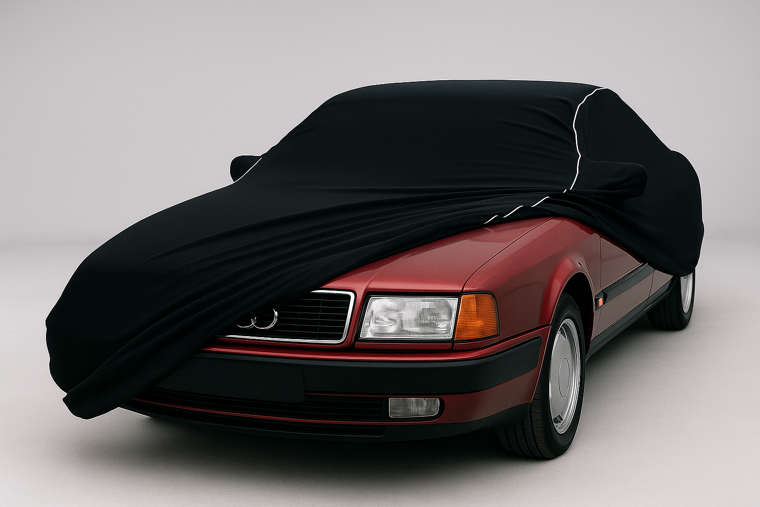 Ganzgarage Indoor Stretch Cover Carcover für Audi 100 Limousine Schwarz