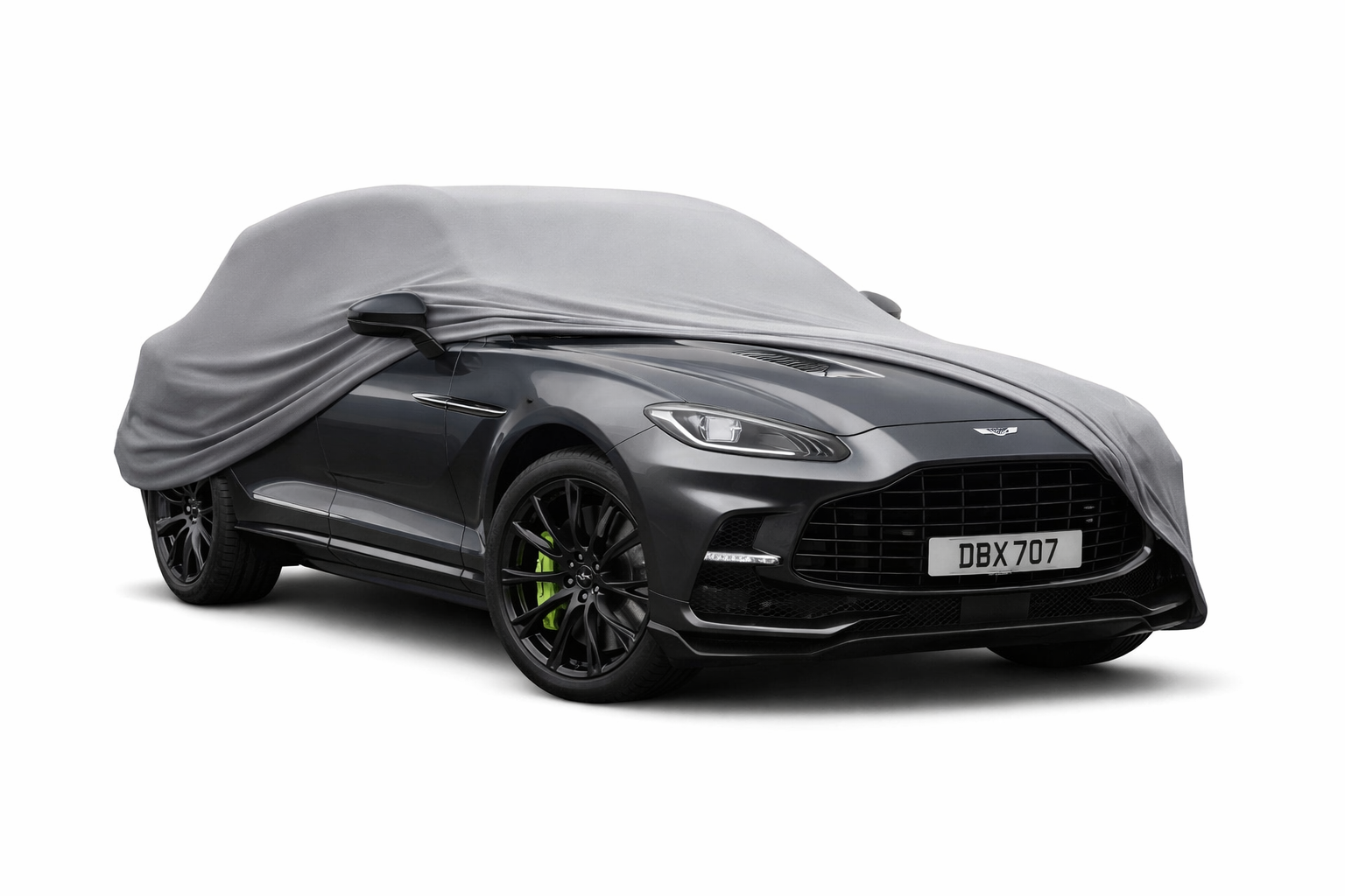 Ganzgarage Indoor Stretch Cover Carcover für Aston Martin DBX707 Grau
