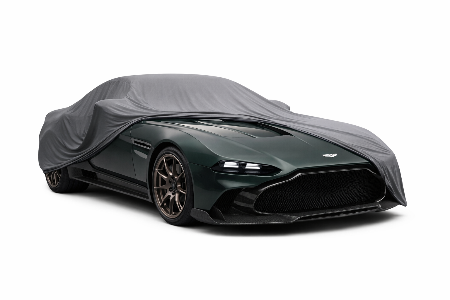 Ganzgarage Indoor Stretch Cover Carcover für Aston Martin Victor Grau