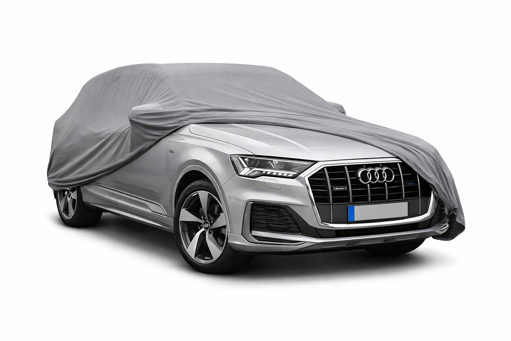 Ganzgarage Indoor Stretch Cover Carcover für Audi Q7 4M Grau