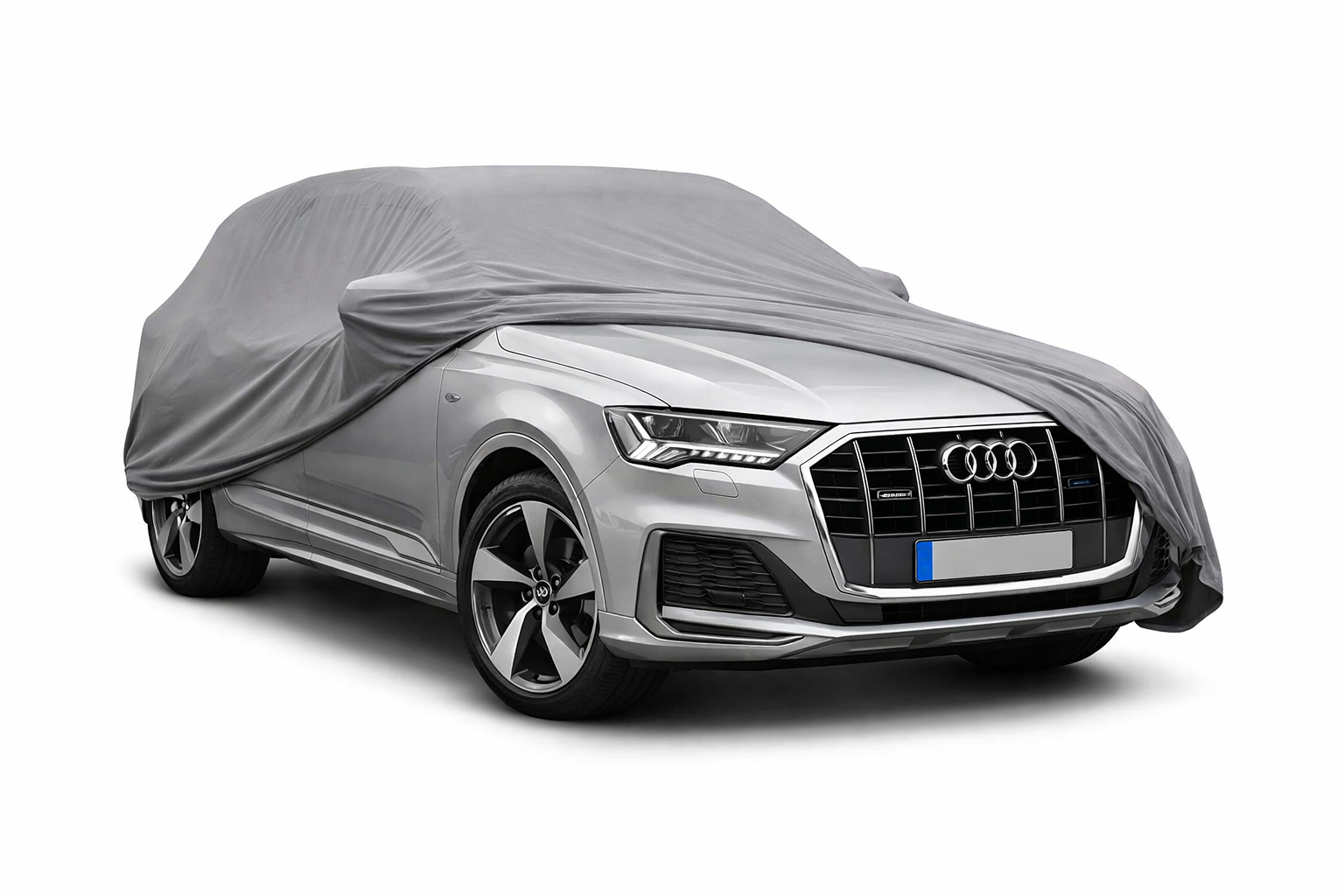Ganzgarage Indoor Stretch Cover Carcover für Audi Q7 4M Grau