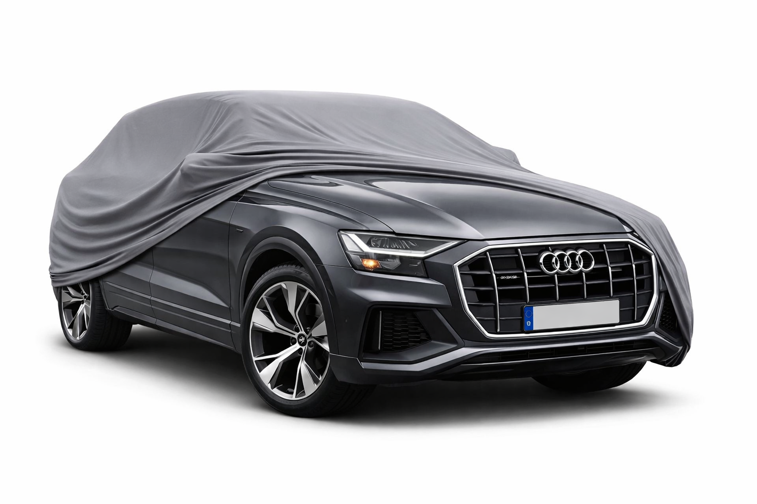 Ganzgarage Indoor Stretch Cover Carcover für Audi Q8 4M Grau