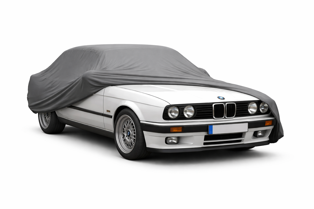 Ganzgarage Indoor Stretch Cover Carcover für BMW 3er E30 Grau