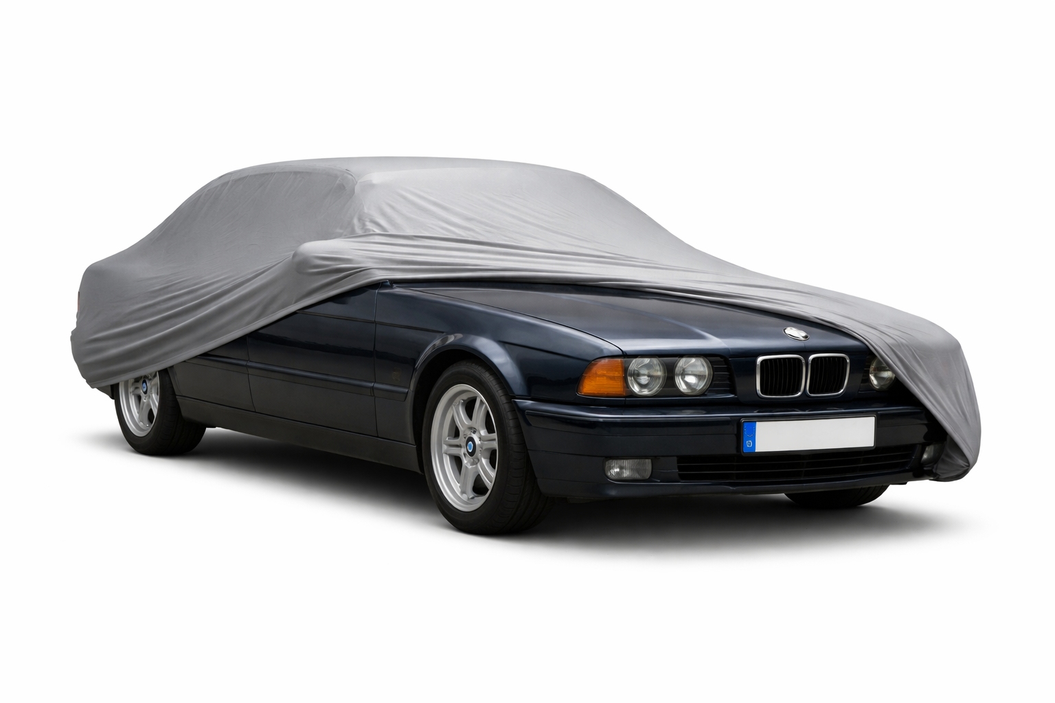 Ganzgarage Indoor Stretch Cover Carcover für BMW 5er E34 Limousine Grau