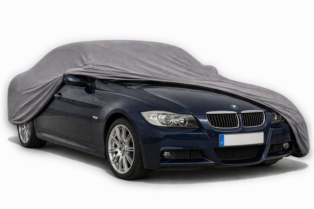 Ganzgarage Indoor Stretch Cover Carcover für BMW 3er E90 Limousine Grau