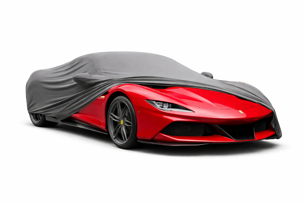 Ganzgarage Indoor Stretch Cover Carcover für Ferrari SF90 Spider Grau