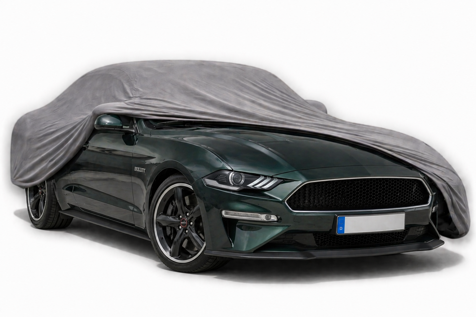 Ganzgarage Indoor Stretch Cover Carcover für Ford Mustang Bullitt Grau