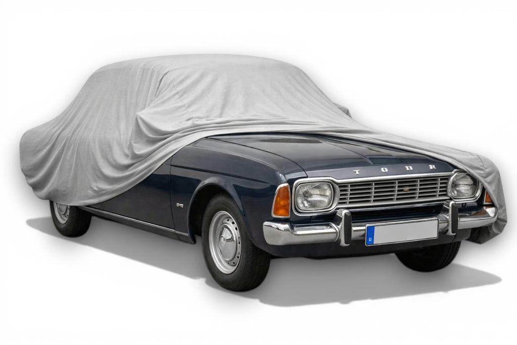 Ganzgarage Indoor Stretch Cover Carcover für Ford Taunus P5 Grau
