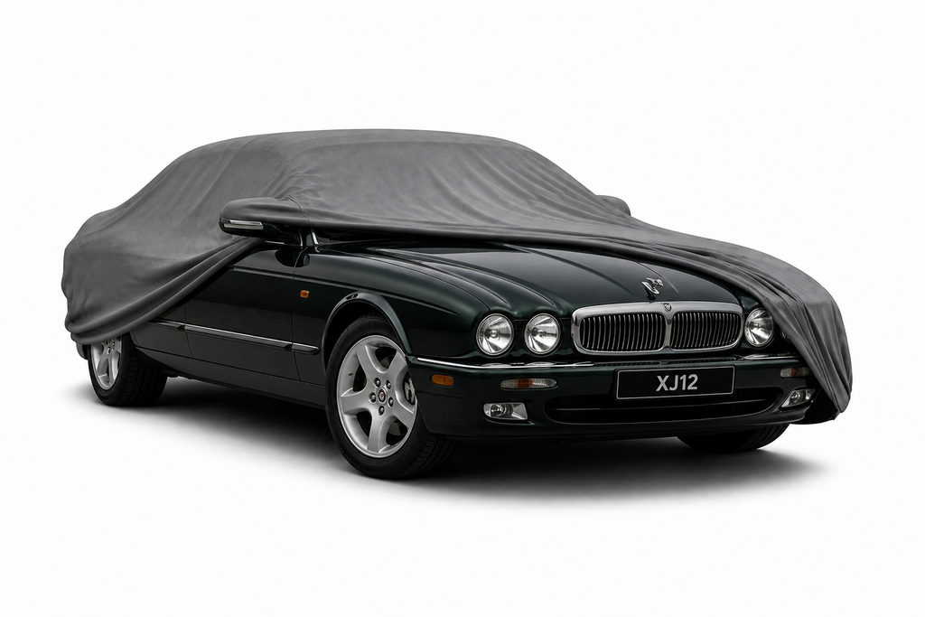 Ganzgarage Indoor Stretch Cover Carcover für Jaguar XJ12 Grau