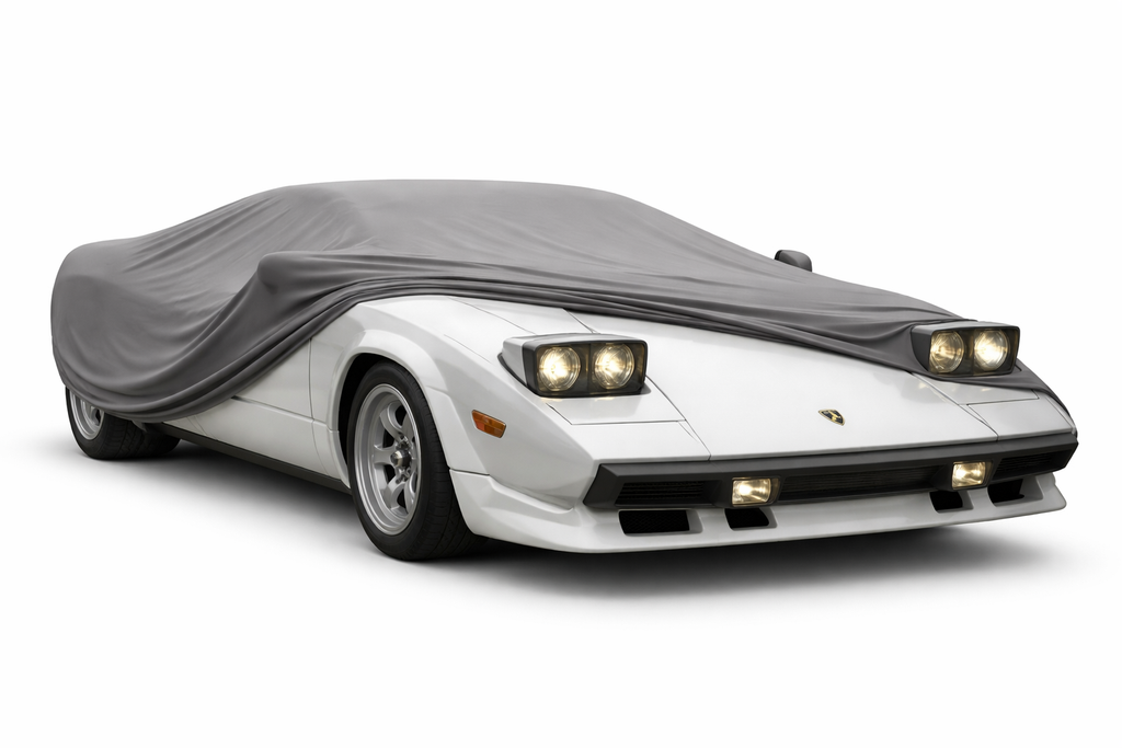 Ganzgarage Indoor Stretch Cover Carcover für Lamborghini Countach Grau