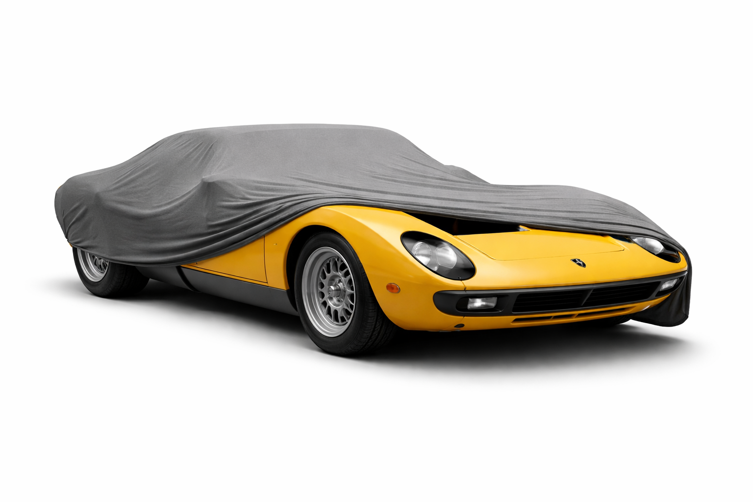 Ganzgarage Indoor Stretch Cover Carcover für Lamborghini Miura Grau