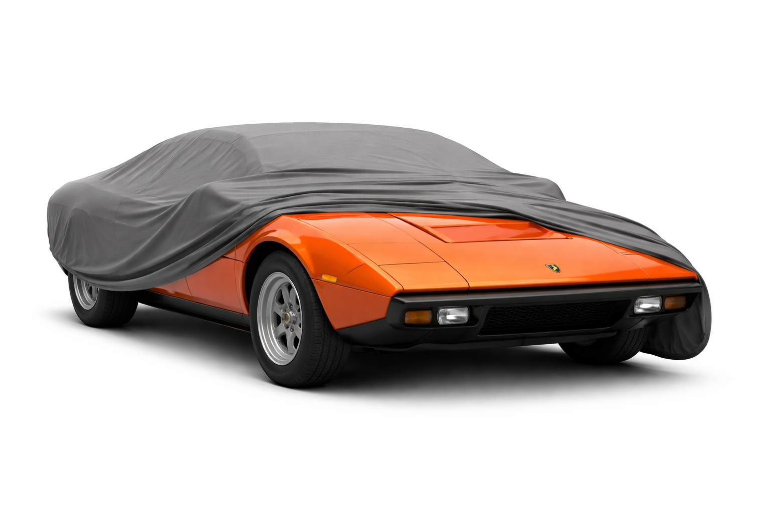 Ganzgarage Indoor Stretch Cover Carcover für Lamborghini Urraco Grau