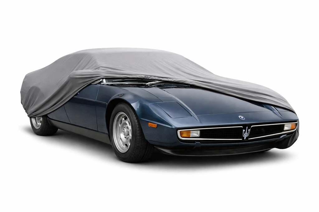 Ganzgarage Indoor Stretch Cover Carcover für Maserati Bora Grau