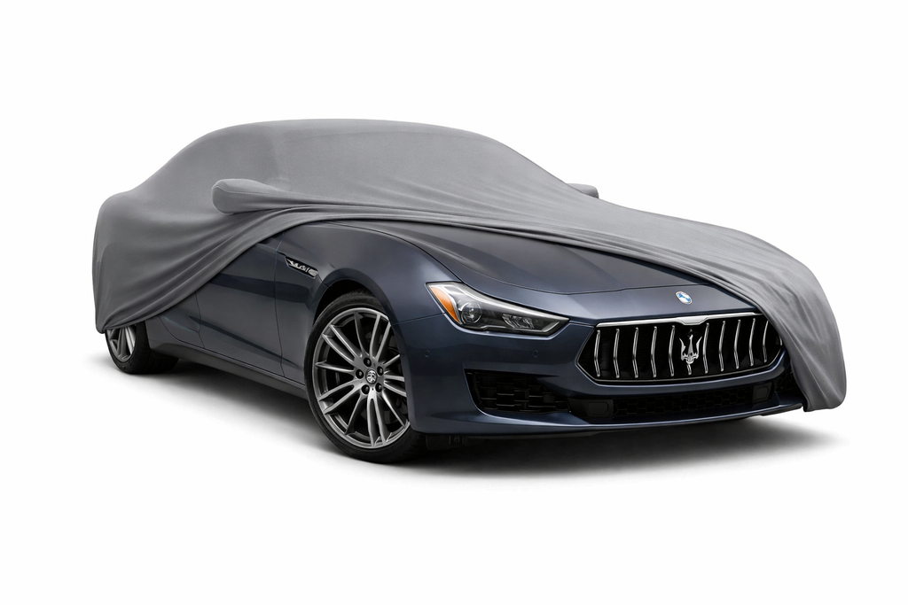 Ganzgarage Indoor Stretch Cover Carcover für Maserati Ghibli III Grau