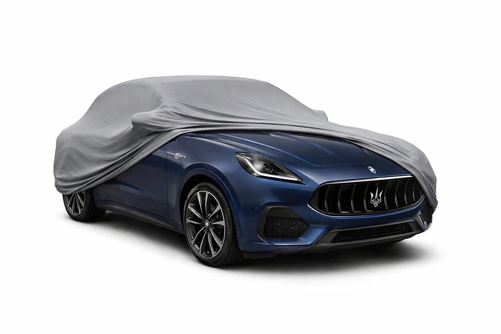 Ganzgarage Indoor Stretch Cover Carcover für Maserati Grecale Folgore Grau