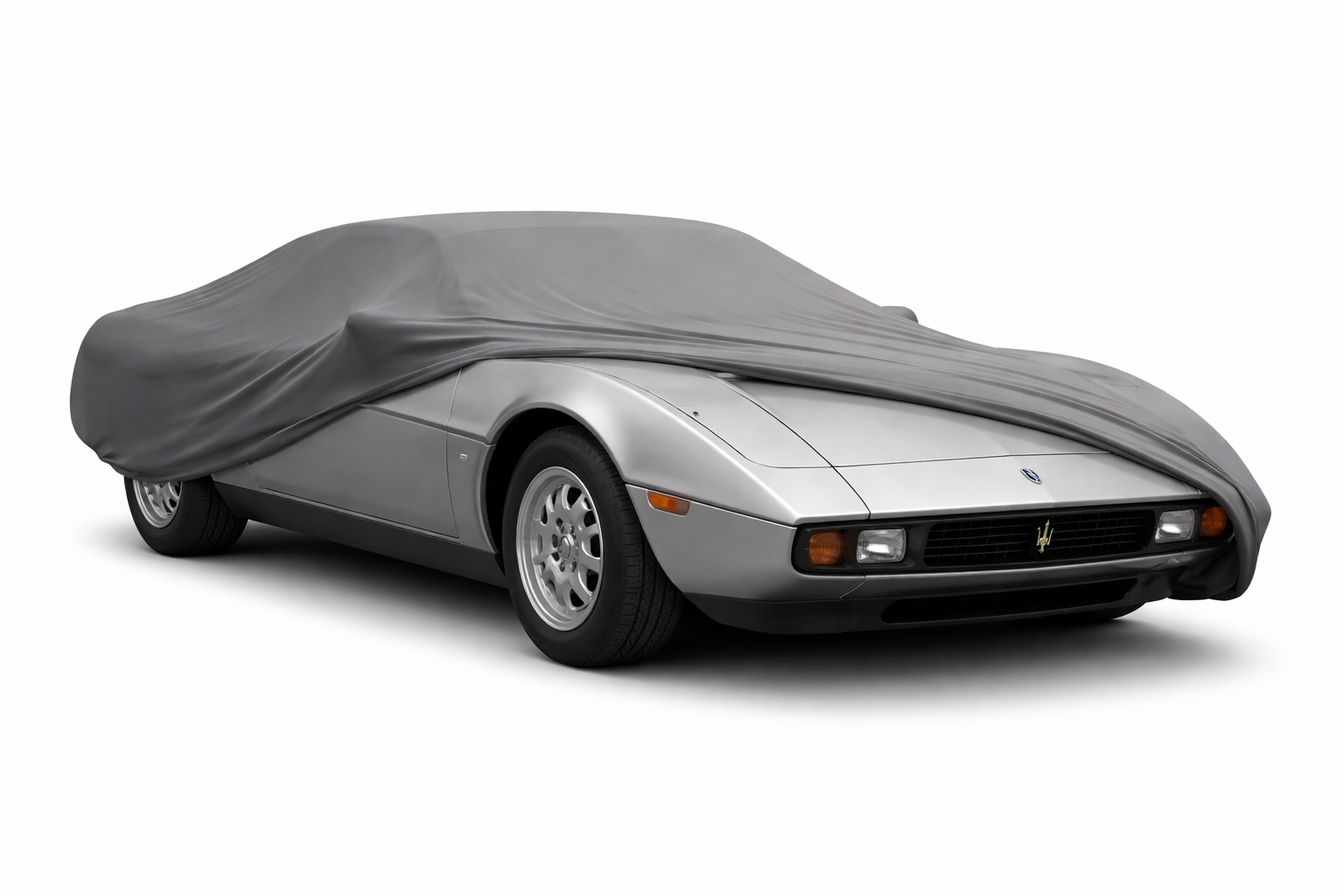 Ganzgarage Indoor Stretch Cover Carcover für Maserati Merak Grau
