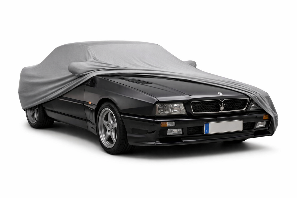 Ganzgarage Indoor Stretch Cover Carcover für Maserati Shamal Grau