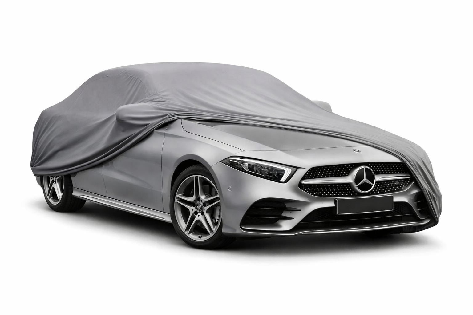 Ganzgarage Indoor Stretch Cover Carcover für Mercedes-Benz A-Klasse V177 Grau