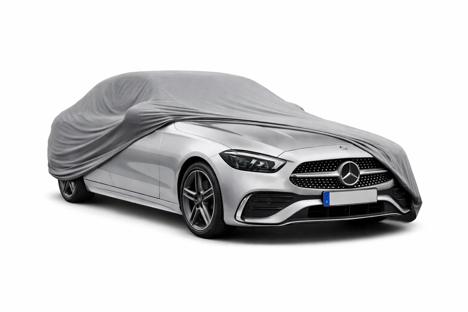 Ganzgarage Indoor Stretch Cover Carcover für Mercedes-Benz C-Klasse W206 Grau