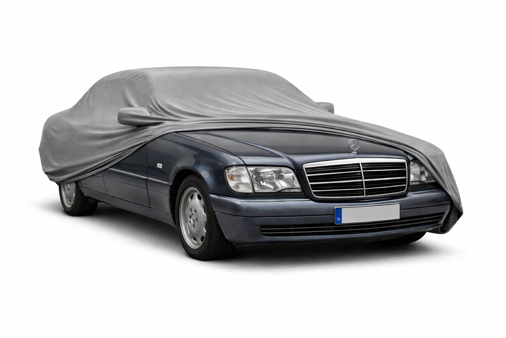 Ganzgarage Indoor Stretch Cover Carcover für Mercedes-Benz S-Klasse W140 Grau