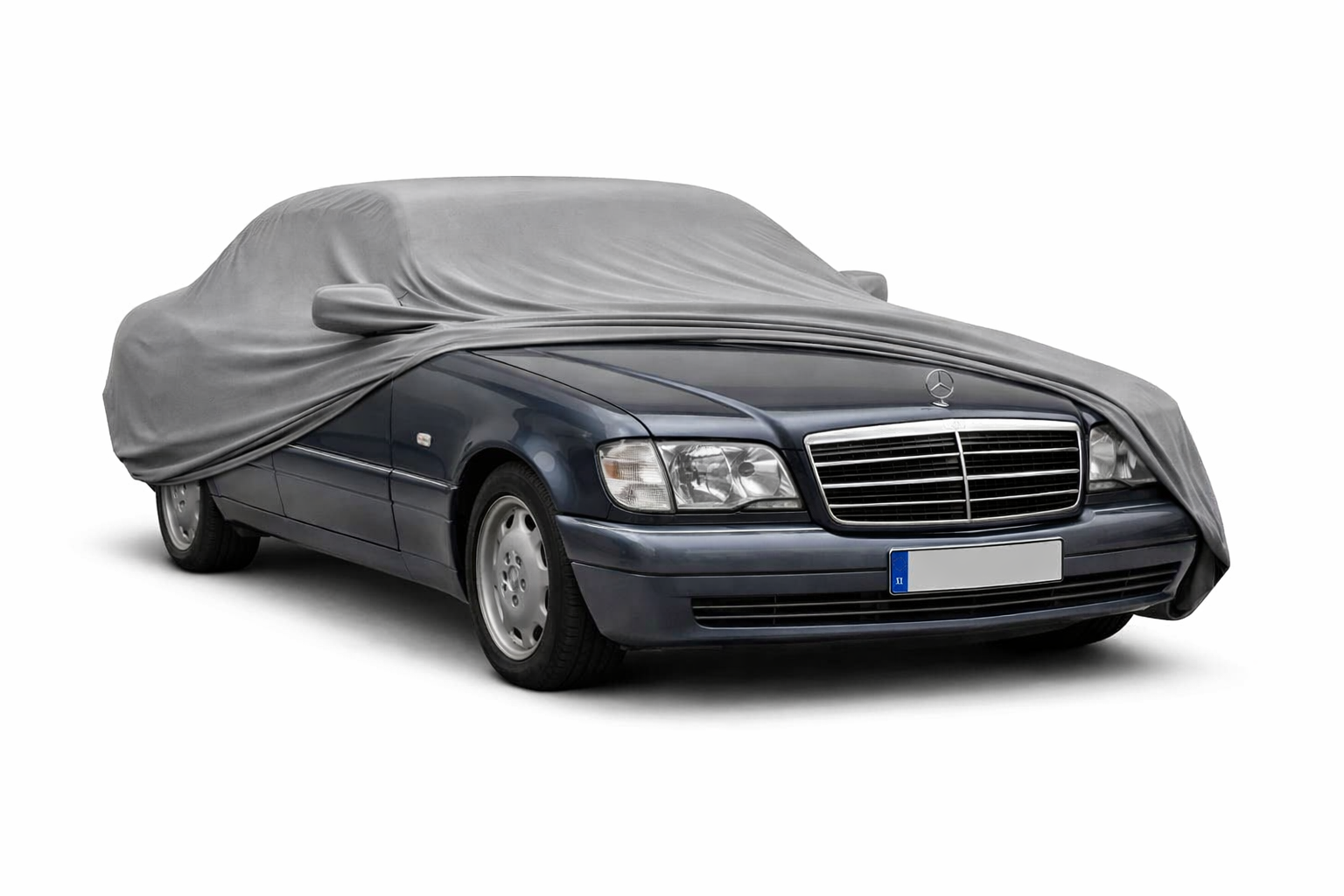 Ganzgarage Indoor Stretch Cover Carcover für Mercedes-Benz S-Klasse W140 Grau