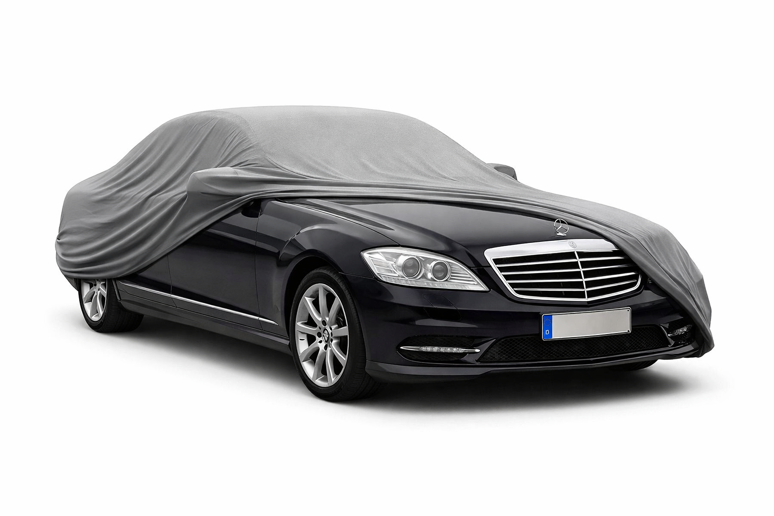 Ganzgarage Indoor Stretch Cover Carcover für Mercedes-Benz S-Klasse W221 Grau