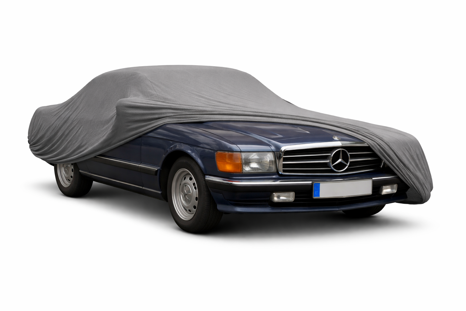 Ganzgarage Indoor Stretch Cover Carcover für Mercedes-Benz S-Klasse W126 Grau