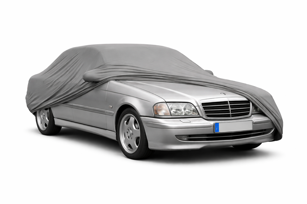 Ganzgarage Indoor Stretch Cover Carcover für Mercedes-Benz C-Klasse W202 Grau