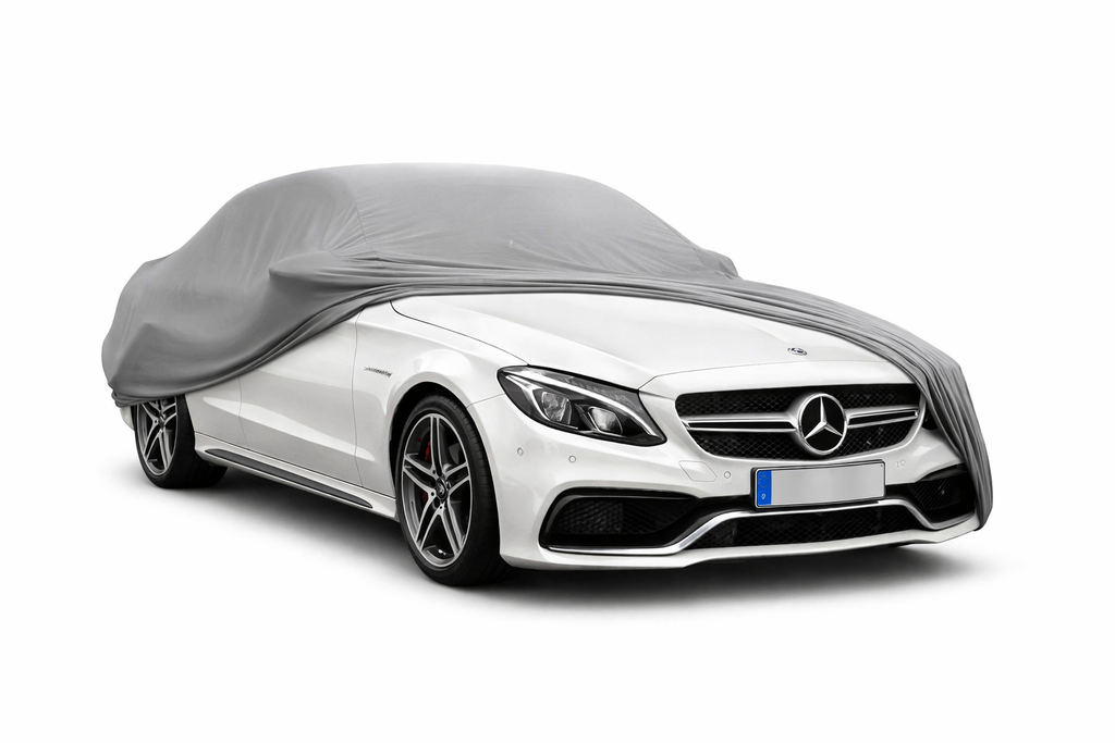 Ganzgarage Indoor Stretch Cover Carcover für Mercedes-Benz C-Klasse W205 Kombi Grau