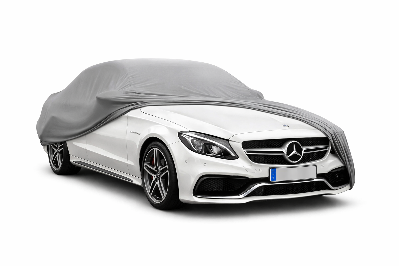 Ganzgarage Indoor Stretch Cover Carcover für Mercedes-Benz C-Klasse W205 Kombi Grau