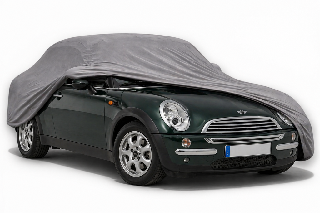 Ganzgarage Indoor Stretch Cover Carcover für MINI Hatch R50 Grau