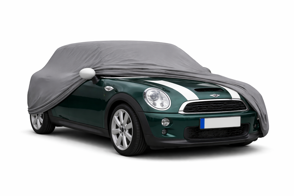 Ganzgarage Indoor Stretch Cover Carcover für MINI Hatch R53 Grau