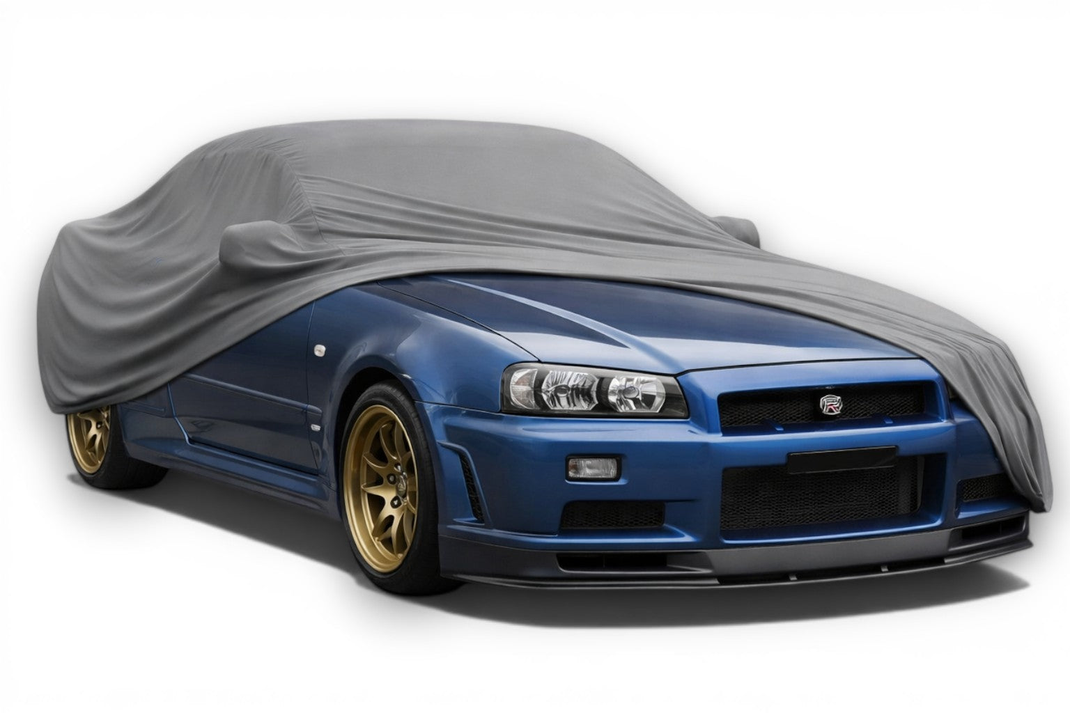 Ganzgarage Indoor Stretch Cover Carcover für Nissan Skyline R34 Grau