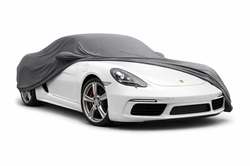 Ganzgarage Indoor Stretch Cover Carcover für Porsche 718 Cayman Grau