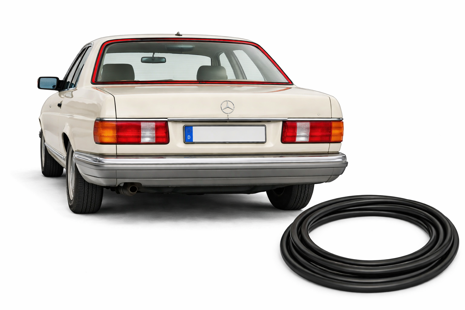 Heckscheibe Dichtung Fenster Wetterdichtung Gummi für Mercedes W126 S klasse